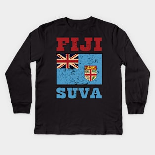 Flag of Fiji Kids Long Sleeve T-Shirt